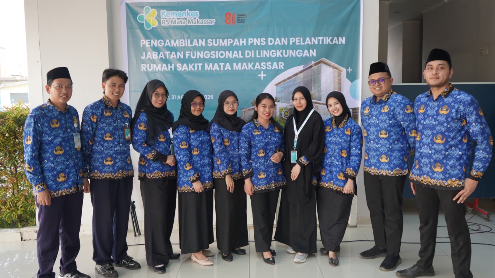 10 CPNS Rumah Sakit Mata Makassar Resmi Dilantik PNS, Ini Pesan Pentingnya